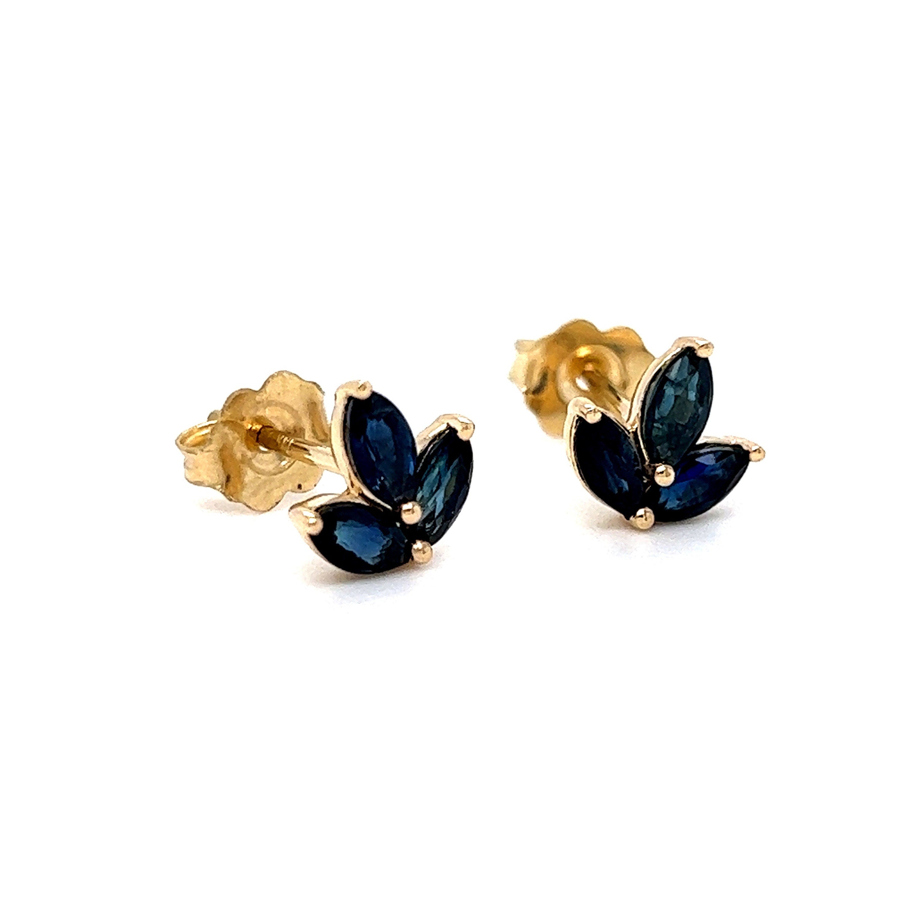 Sapphire Stud Earrings in 14K Yellow Gold - 1.00ct.